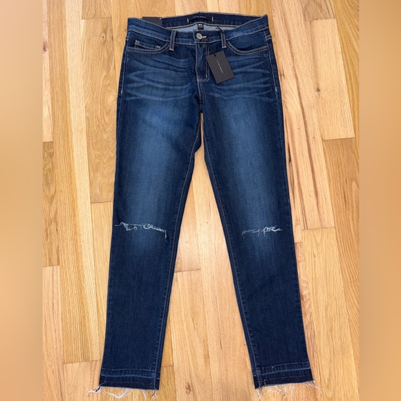 NWT Flying Monkey Artic Blue Cropped Skinny Jeans Size 28 - Picture 1 of 6